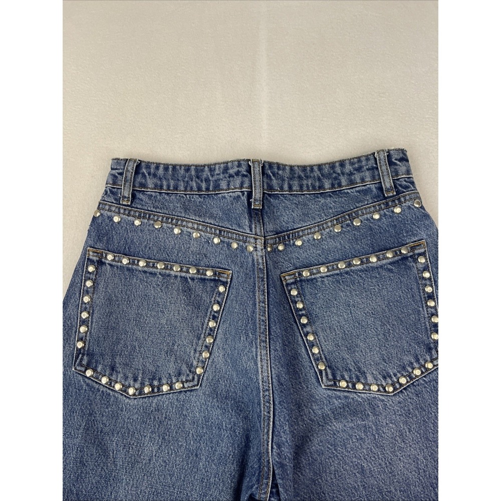 REFORMATION Cary Studded High Waist Slouchy Wide Leg Jean Chesapeake Sz 28 - Picture 3 of 8